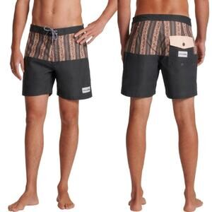 Critical Slide Ceremony Floral Striped 18in Board Short Swim Green Mens Size 30